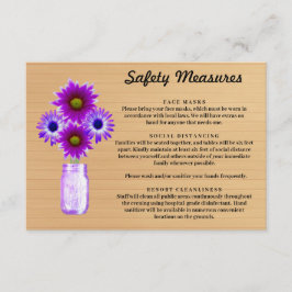 Tarjeta De Recepción Medida de Seguridad de Frasco de Mason Floral Púrp