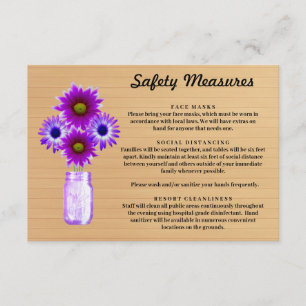 Tarjeta De Recepción Medida de Seguridad de Frasco de Mason Floral Púrp