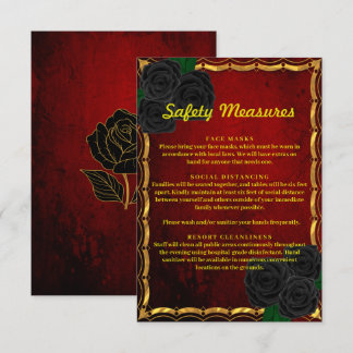 Tarjeta De Recepción Medida de seguridad del Boda rojo de sangre del Ro