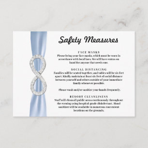 Tarjeta De Recepción Medidas de Seguridad Blue Ribbon Diamond Infinity