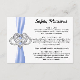 Tarjeta De Recepción Medidas de Seguridad Blue Ribbon Infinity Heart