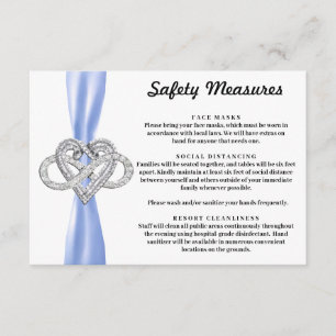 Tarjeta De Recepción Medidas de Seguridad Blue Ribbon Infinity Heart