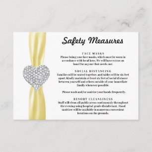 Tarjeta De Recepción Medidas de Seguridad de Diamante Corazón Cinta Ama