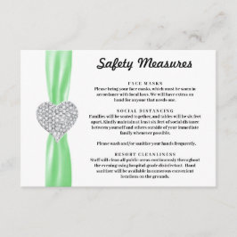 Tarjeta De Recepción Medidas de Seguridad de Diamante Corazón Cinta Ver