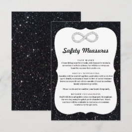 Tarjeta De Recepción Medidas de Seguridad de Diamante de Brillo Negro I