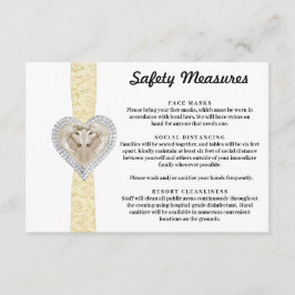 Tarjeta De Recepción Medidas de Seguridad de Encaje Amarillo de Unicorn