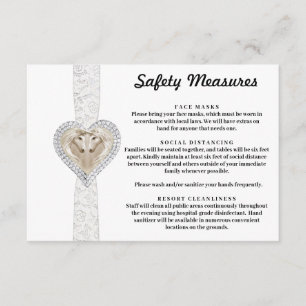 Tarjeta De Recepción Medidas de Seguridad de Encaje Blanco Unicornio