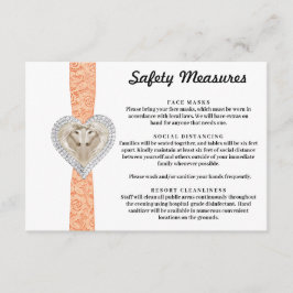 Tarjeta De Recepción Medidas de Seguridad de Encaje Naranja de Unicorni