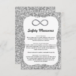 Tarjeta De Recepción Medidas de seguridad de infinidad plateada con bri