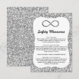 Tarjeta De Recepción Medidas de Seguridad de Infinito Plateado Brillo P