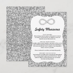 Tarjeta De Recepción Medidas de Seguridad de Infinitud Diamante Brillo 