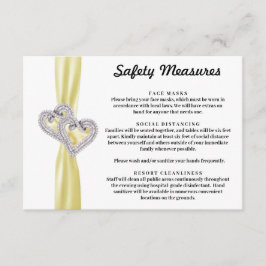 Tarjeta De Recepción Medidas de Seguridad de la Cinta Amarilla de Coraz