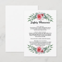 Tarjeta De Recepción Medidas de seguridad de la vegetación de rosa rosa