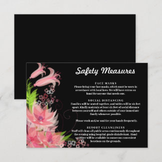 Tarjeta De Recepción Medidas de seguridad de los Bodas florales rosados