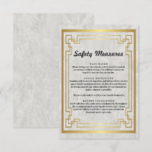 Medidas de Seguridad de Mármol Geométrico Dorado