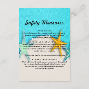 Tarjeta De Recepción Medidas de seguridad de verano de estrellas de mar