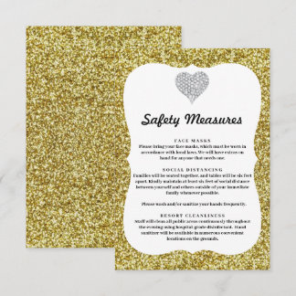 Tarjeta De Recepción Medidas de Seguridad del Corazón de Diamante con B