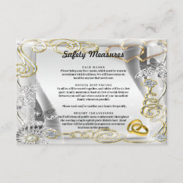 Tarjeta De Recepción Medidas de seguridad del corazón de los anillos de