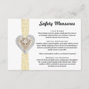 Tarjeta De Recepción Medidas de seguridad del encaje amarillo de Unicor