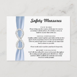 Tarjeta De Recepción Medidas de Seguridad Diamante Infinity de Cinta Az