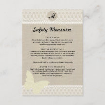 Medidas De Seguridad En Monograma De Burlap Y Lace