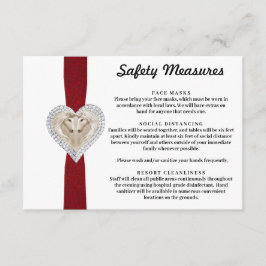 Tarjeta De Recepción Medidas de Seguridad Encaje Rojo Unicornio