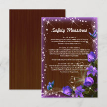 Medidas de Seguridad Floral Púrpura Madera Oscura