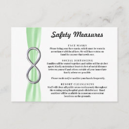 Tarjeta De Recepción Medidas de seguridad infinitas de plata de cinta v