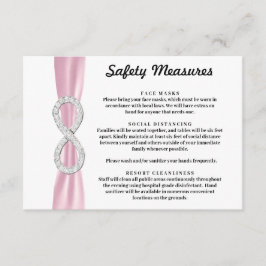 Tarjeta De Recepción Medidas de Seguridad Infinity Diamond de lazo rosa