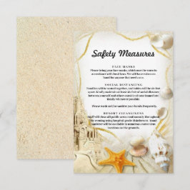 Tarjeta De Recepción Medidas de Seguridad para Bodas con Castillo de Ar