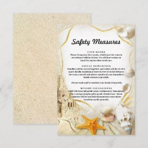 Tarjeta De Recepción Medidas de Seguridad para Bodas con Castillo de Ar