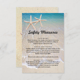 Tarjeta De Recepción Medidas de seguridad para bodas de Starfish Beach