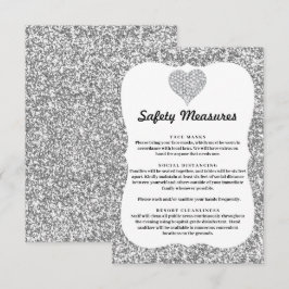 Tarjeta De Recepción Medidas de Seguridad para Corazón de Diamante con 