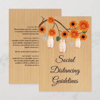 Tarjeta De Recepción Medidas de Seguridad para Frasco de Mason Floral N