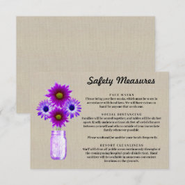 Tarjeta De Recepción Medidas de seguridad para frasco de Mason floral p