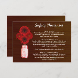 Tarjeta De Recepción Medidas de Seguridad para Frasco de Mason Floral R