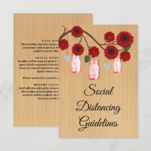 Tarjeta De Recepción Medidas de Seguridad para Frasco de Mason Floral R