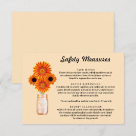 Tarjeta De Recepción Medidas de Seguridad para Frascos de Mason de Flor