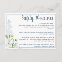 Tarjeta De Recepción Medidas de seguridad para las flores blancas román