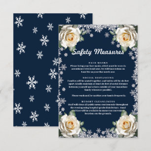 Tarjeta De Recepción Medidas de Seguridad para Navidad de Copos de Niev