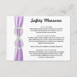 Tarjeta De Recepción Medidas de Seguridad Purple Ribbon Diamond Infinit