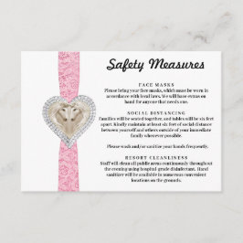 Tarjeta De Recepción Medidas de Seguridad Unicornio Rosa Encaje
