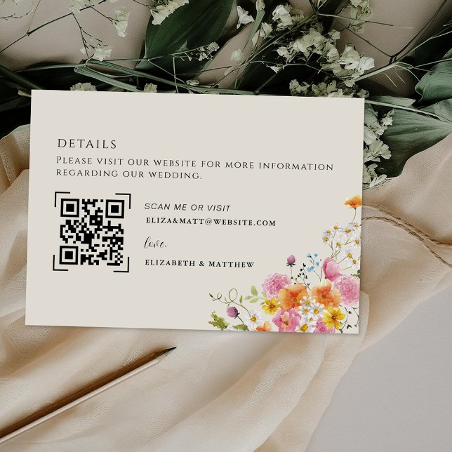 Tarjeta De Recepción Medio verano | Boda Romántico de Florals Otumn (Subido por el creador)