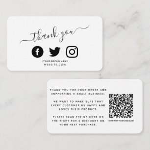 Tarjeta De Recepción Medios sociales Código QR blanco gracias a descuen