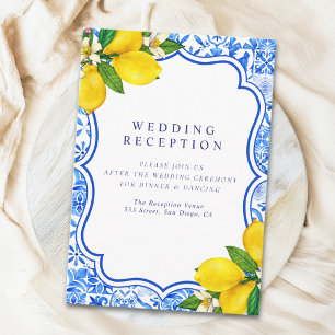 Tarjeta De Recepción Mediterranean Tiles -Summer Wedding with Lemons