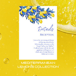 Tarjeta De Recepción Mediterráneos- Detalles Bodas-Lemones-