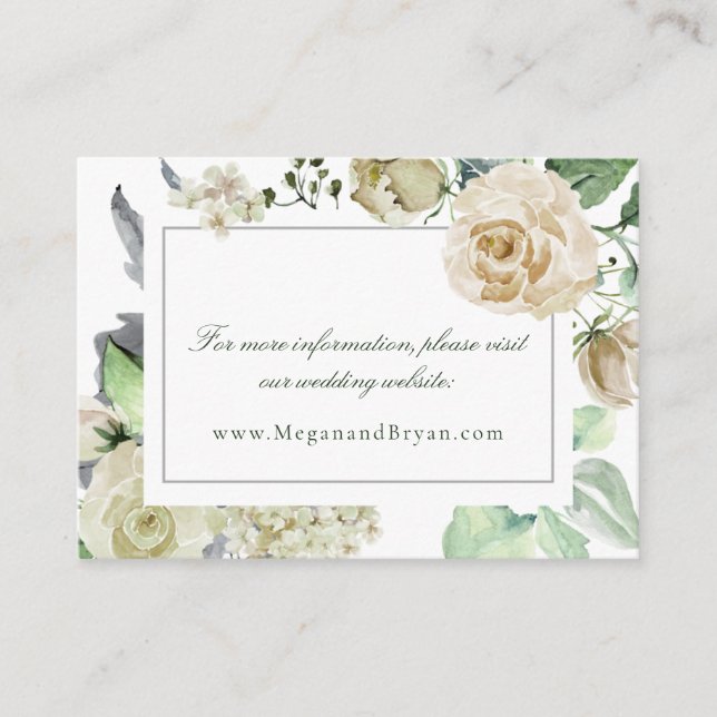 Tarjeta De Recepción Megan Elegant Floral Boda Website (Anverso)
