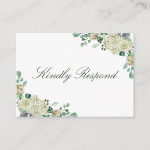 Tarjeta De Recepción Megan Simple Floral Greenery Boda del sitio web RS