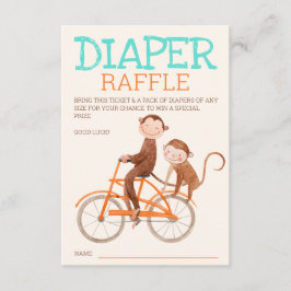 Tarjeta De Recepción Mellizos Baby Shower Monkey Double Trouble Diaper