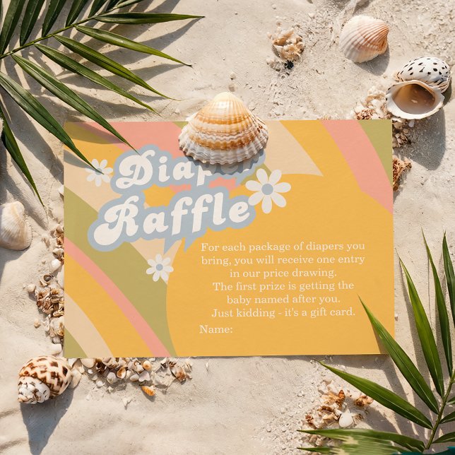 Tarjeta De Recepción Mellow Pastel Retro Diaper Raffle Juego de Baby Sh (Subido por el creador)